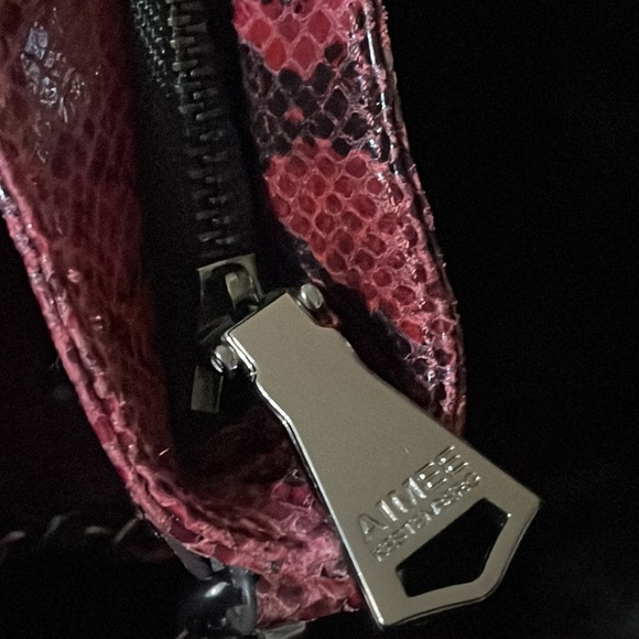 AIMEE KESTENBERG Red/Rose/Black Leather Snakeskin Crossbody Purse - Picture 13 of 16